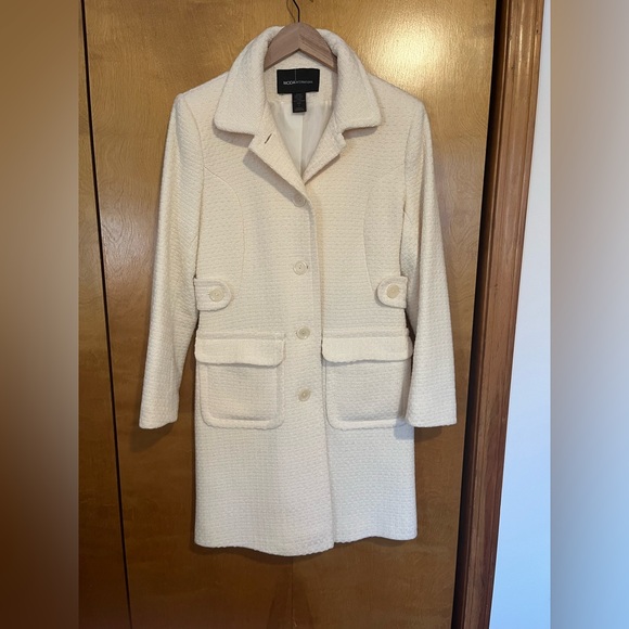 MODA International Women's Coat Winter White Size 6 - Picture 4 of 17